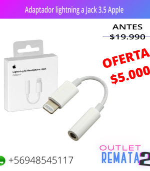 Adaptador lightning a Jack 3.5 Apple