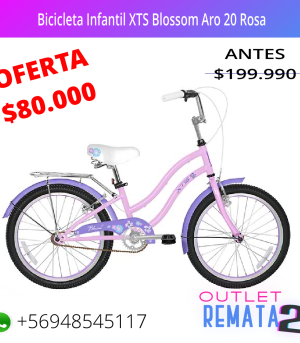 Bicicleta Infantil XTS Blossom Aro 20 Rosa