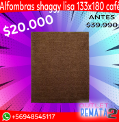 Alfombras shaggy lisa 133x180 café