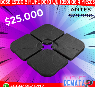 Base Estable HDPE para Quitasol de 4 Piezas