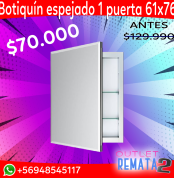 Botiquín espejado 1 puerta 61x76