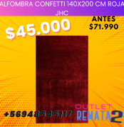 Alfombra confetti 140x200 cm roja JHC