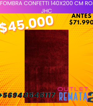 Alfombra confetti 140x200 cm roja JHC