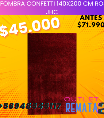 Alfombra confetti 140x200 cm roja JHC