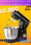 Batidora de Pedestal 5 l 900 W NEGRA Boomerang DORAL