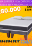 Cama Europea New Ortopedic 2 Plazas BD + Almohadas CIC