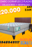 Combo Dormiflex 2 plazas 2 veladores + respaldo