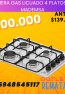 Encimera Gas Licuado 4 Platos InoX MADEMSA
