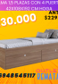 Cama 1,5 plazas con 4 puertas 42x108x192 cm HOGA