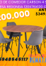 Juego de Comedor Carson 4 Sillas Mesa Redonda 120x76x120 cm
