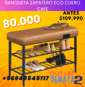 Banqueta Zapatero Eco Cuero Cafe