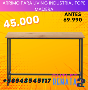 ARRIMO PARA LIVING INDUSTRIAL TOPE MADERA