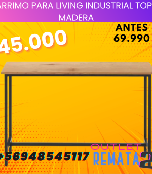 ARRIMO PARA LIVING INDUSTRIAL TOPE MADERA