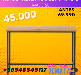 ARRIMO PARA LIVING INDUSTRIAL TOPE MADERA