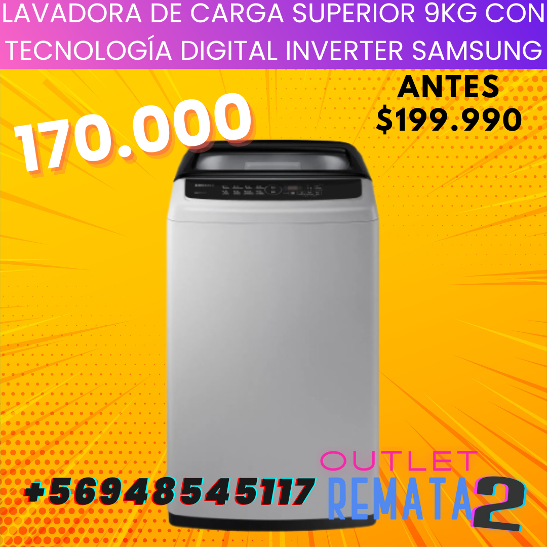 Lavadora De Carga Superior 9Kg Con Tecnología Digital Inverter Samsung