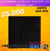 Alfombra Lilashag 133x200 cm Negro JHC