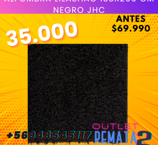 Alfombra Lilashag 133x200 cm Negro JHC
