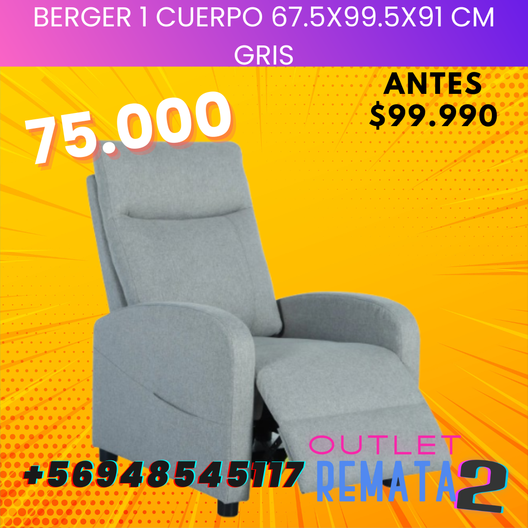 Berger 1 cuerpo 67.5x99.5x91 cm Gris