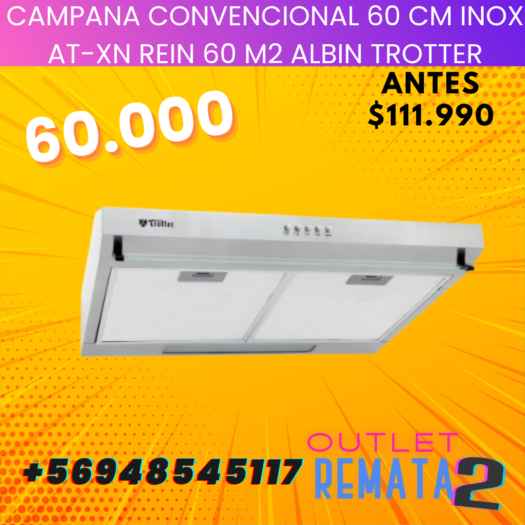 Campana Convencional 60 cm Inox AT-XN REIN 60 M2 albin trotter