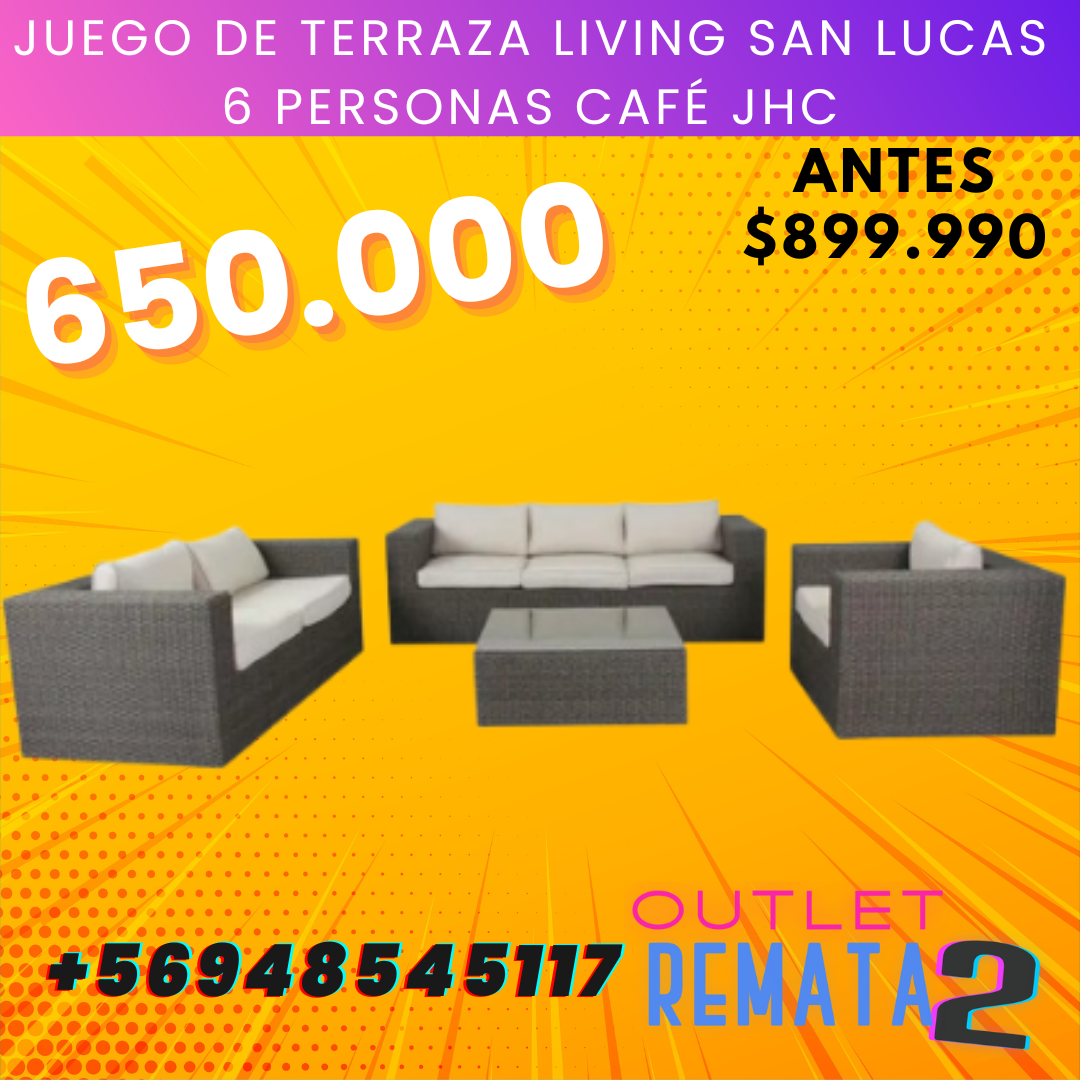 Juego de Terraza Living San Lucas 6 Personas Café JHC