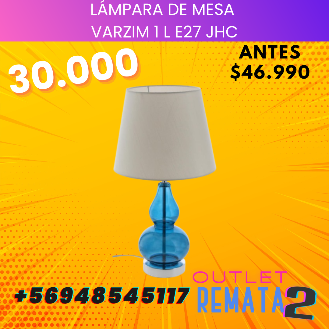 Lámpara de mesa Varzim 1 l E27