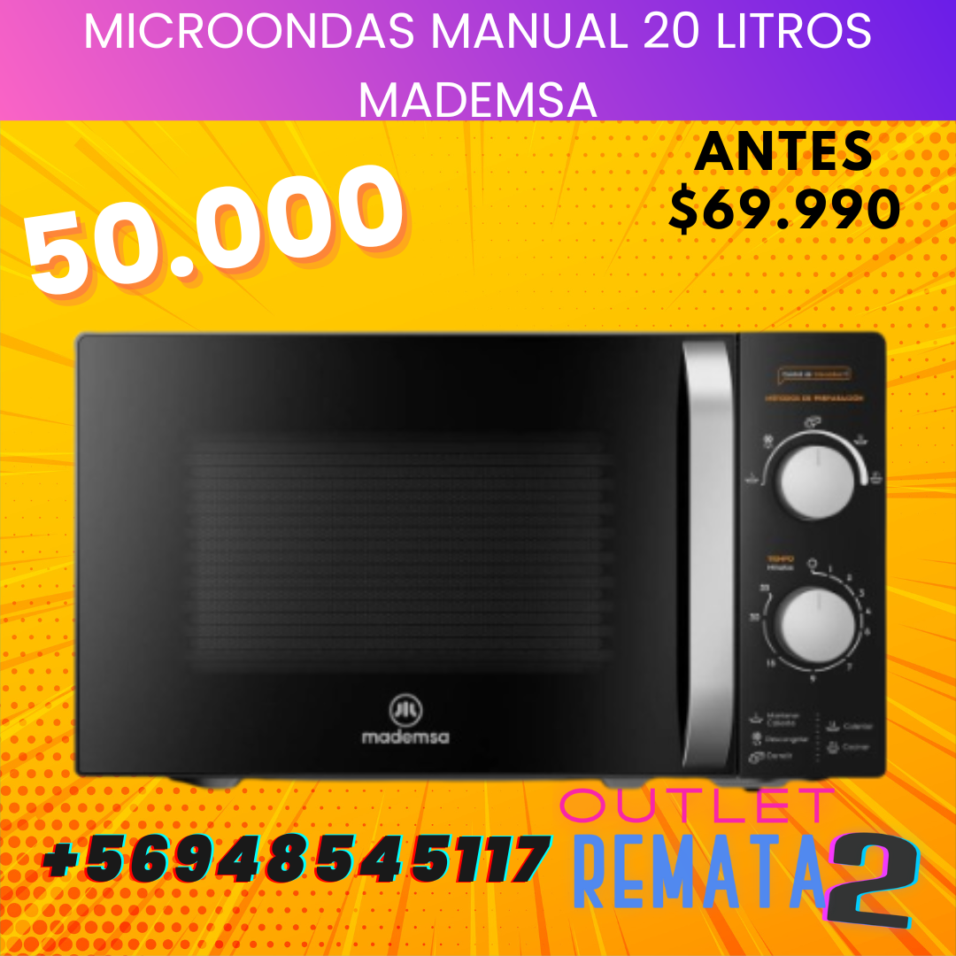 Microondas Manual 20 litros MADEMSA