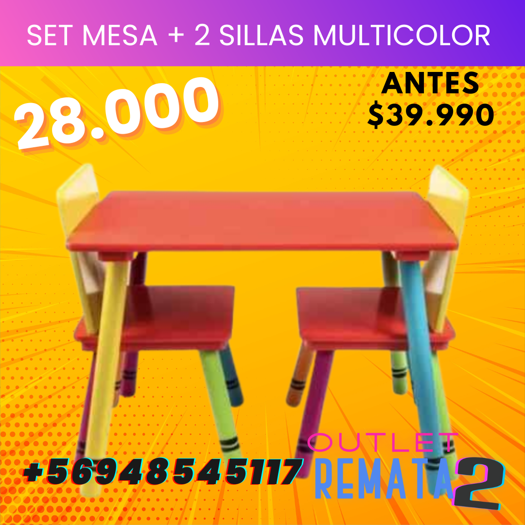 Set mesa + 2 sillas Multicolor