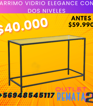 Arrimo vidrio elegance con dos niveles