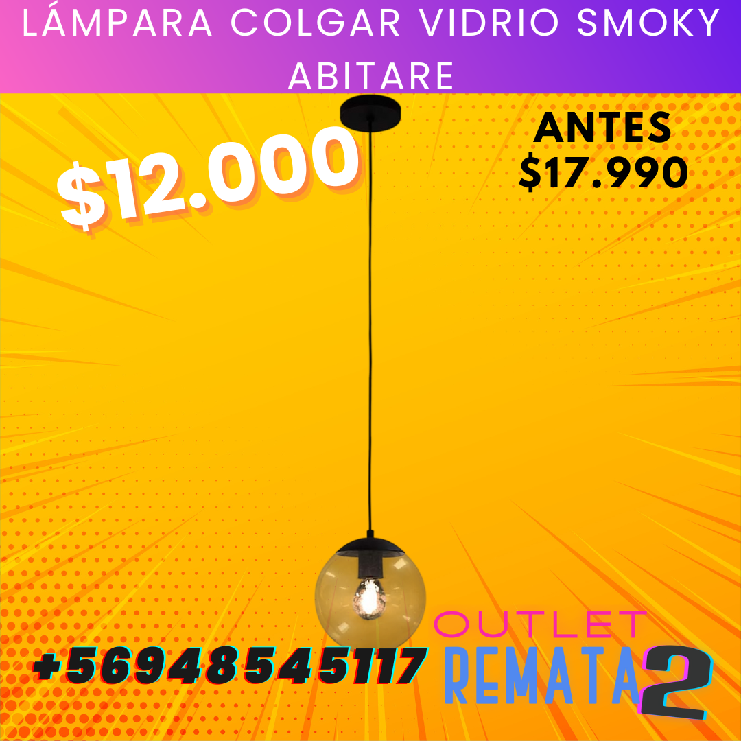 Lámpara colgar vidrio SMOKY ABITARE