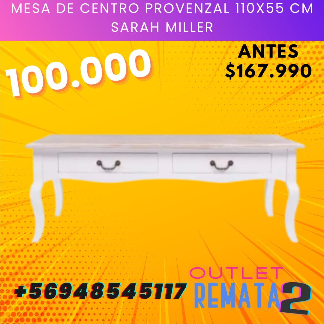 Mesa de Centro Provenzal 110x55 cm sarah miller - copia