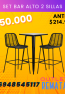Set Bar alto 2 sillas