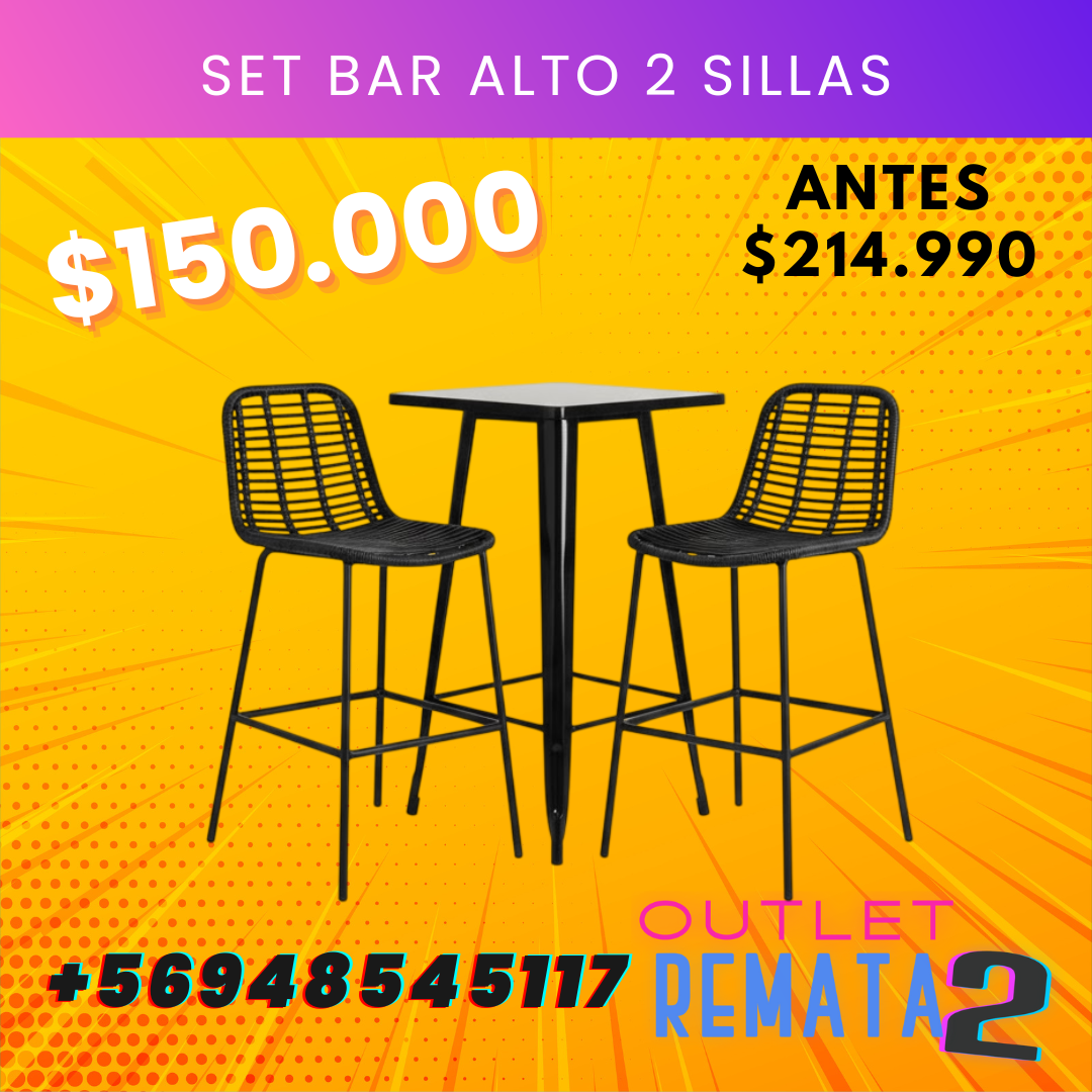 Set Bar alto 2 sillas