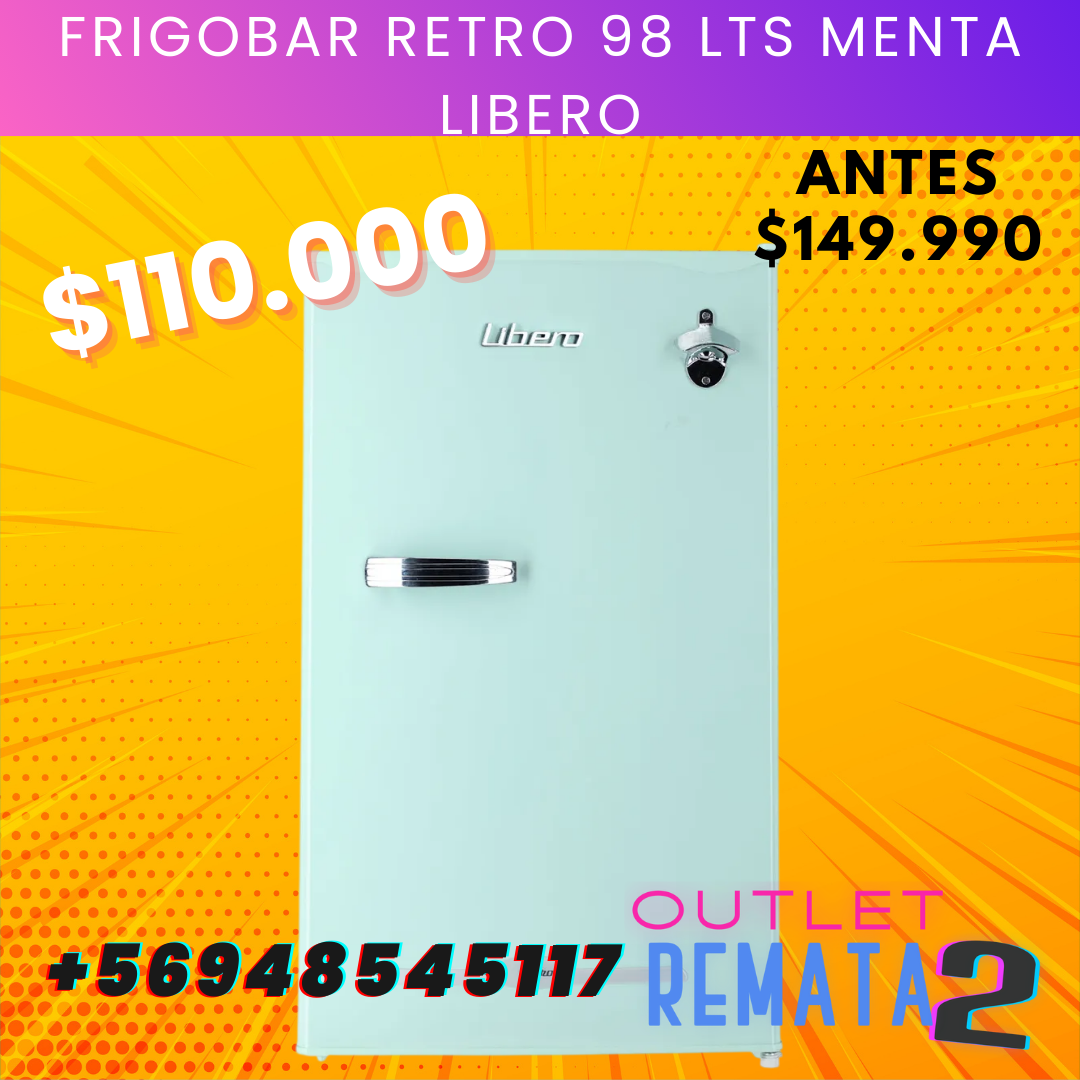 FRIGOBAR RETRO 98 LTS MENTA LIBERO