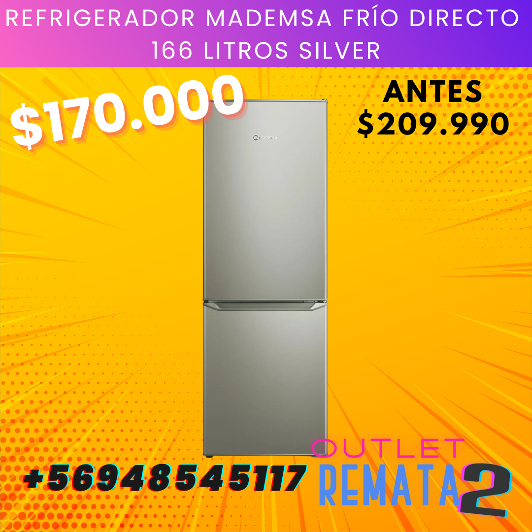 Refrigerador Bottom Freezer Frío Directo 166 Litros Silver