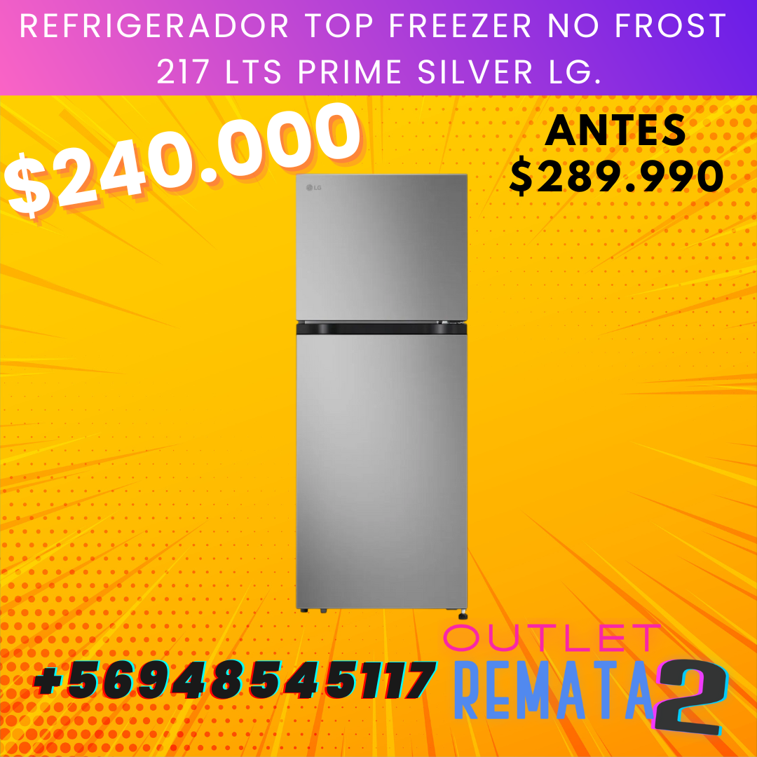 Refrigerador Top Freezer No Frost 217 Litros Prime Silver lg