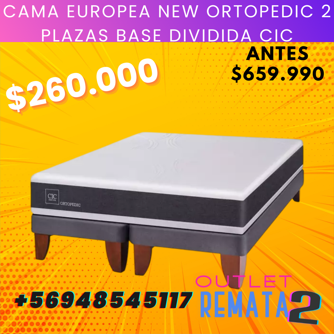 Cama Europea New Ortopedic 2 Plazas Base Dividida CIC