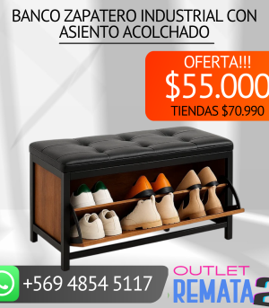 Banco Zapatero Industrial con Asiento Acolchado