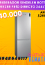 REFRIGERADOR SINDELEN BOTTOM FREEZER FRÍO DIRECTO 244lts
