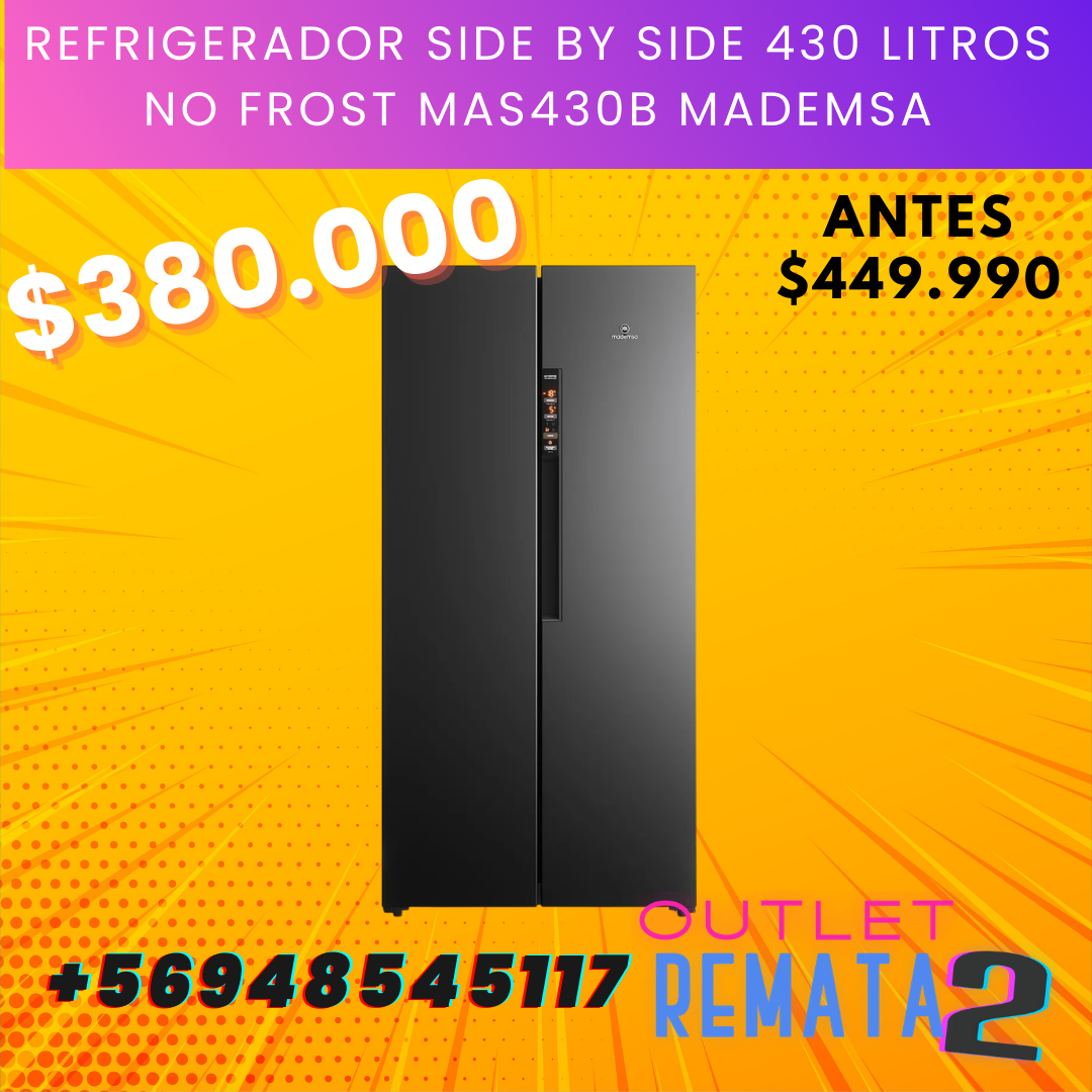 Refrigerador Side by Side 430 Litros No frost MAS430B Mademsa