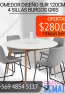 Comedor diseño sur 120cm + 4 sillas Burgos Gris