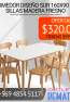 Comedor diseño sur 160x90 + 6 sillas madera fresno