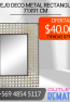 Espejo deco metal rectangular 71x91 cm