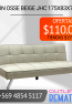 FUTON 3 CUERPOS BEIGE 175X83 ALTO 74 CM JHC