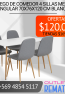 Juego de Comedor 4 Sillas Mesa Rectangular 70x76x120 cm Blanco JHC