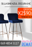 Silla bar azul oscura JHC