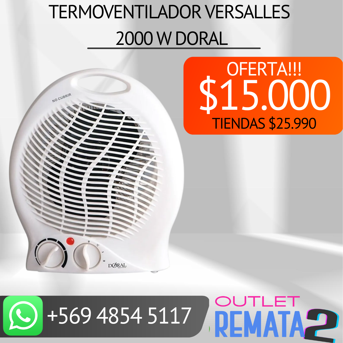TERMOVENTILADOR VERSALLES 2000 W DORAL