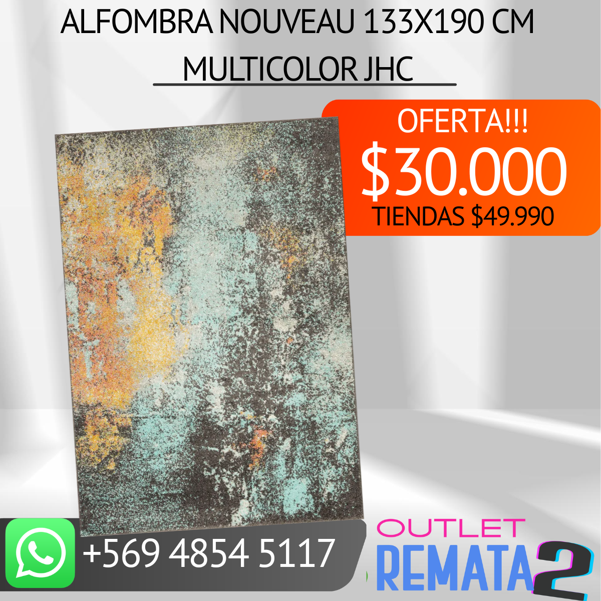 Alfombra Nouveau 133x190 cm Multicolor JHC