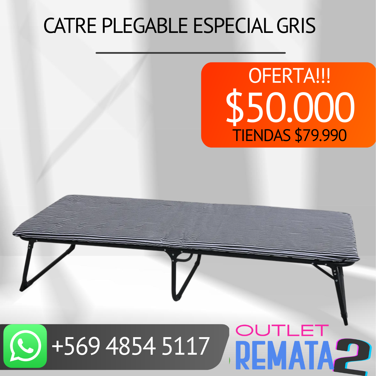 Catre plegable Especial Gris