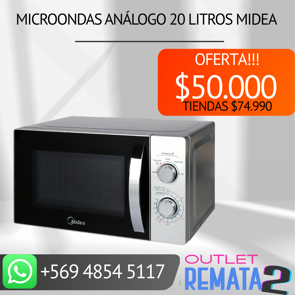 Microondas Análogo 20 Litros Midea