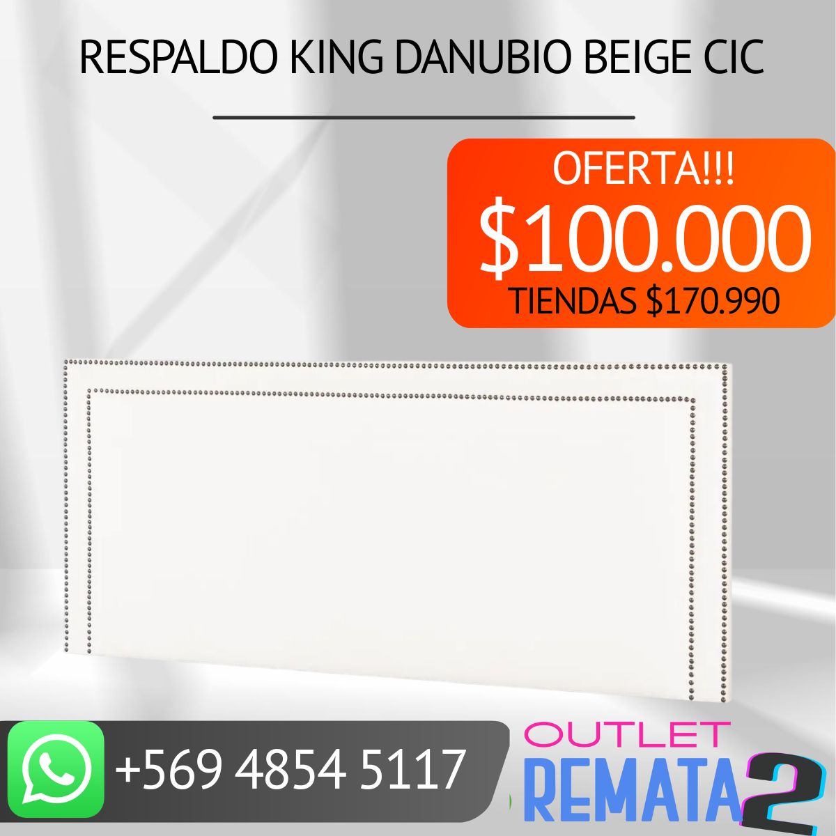 Respaldo King Danubio Beige CIC